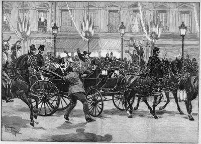 Atentát na prezidenta republiky Sadiho Carnota (1837-1894), který provedl anarchista Caserio. 24. června 1894. od Unknown artist