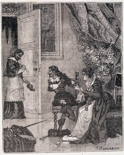V době, kdy Marie de Medicis hájila svou věc, vstoupil kardinál (Journee des dupes), ilustrace v „Paris a travers les siecles“ od Kenouillaca od Unknown artist