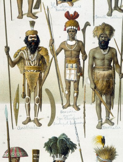 Australští domorodí lidé ve státních šatech od Unknown artist