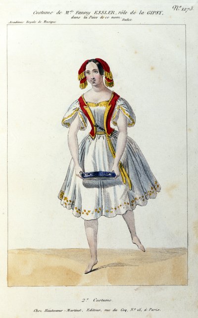 Rakouská tanečnice Fanny Elssler (1810-1884) v baletu „La gipsy““ 1839 tisk z 19. století od Unknown artist