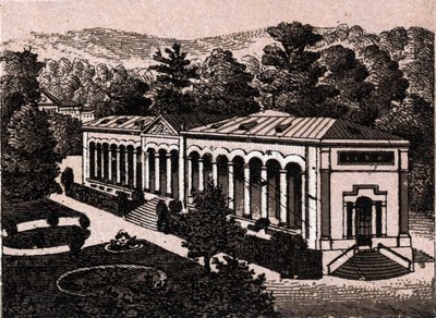 Baden Baden (Baden-Baden), Německo: pohled na kolonádu. v „Svět ilustruje 168 pohledů““ Nedatováno (konec 19. století) od Unknown artist