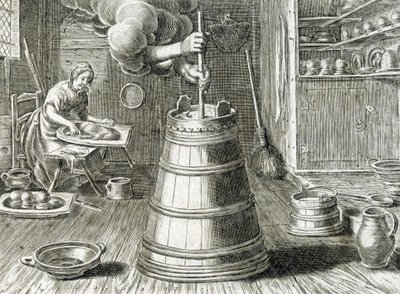 Baratte na výrobu másla a sýra - rytí od Unknown artist