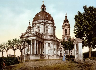 Basilica della Superga (Bazilika Superga) v Turíně (Torino) v Itálii v roce 1890 od Unknown artist