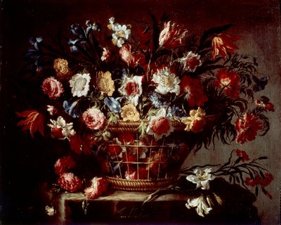Košík květin (olej na plátně od Unknown artist