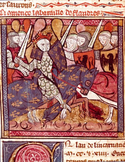 Miniatura bitvy o Flandry z „Grandes Chronicles de France““ 1375-1379 Městská knihovna, Castres od Unknown artist