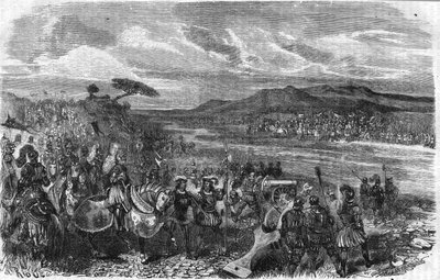 Bitva u Fornoua (Fornovo) (Itálie) pod vedením Karla VIII. dne 6. července od Unknown artist