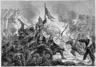 Bitva u Palikao: porážka mandžuské armády před francouzsko-britskými expedičními silami, 21.09.1860 - od Unknown artist