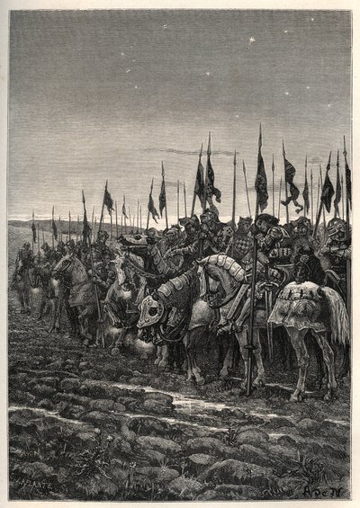 Před bitvou u Agincourtu – 100letá válka: Bitva u Azincourtu (Pas-de-Calais) 25. října od Unknown artist