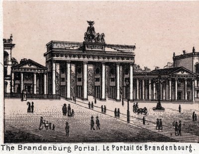 Berlín, Německo: pohled na Braniborský portál. v „“ Svět ilustruje 168 pohledů““ Nedatováno (konec 19. století) od Unknown artist