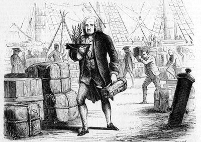 Bernard de JUSSIEU (1699-1777), ranskalainen kasvitieteilijä ja luonnontieteilijä, raportoi setripuusta Libanonista. Kaiverrus 1856 od Unknown artist