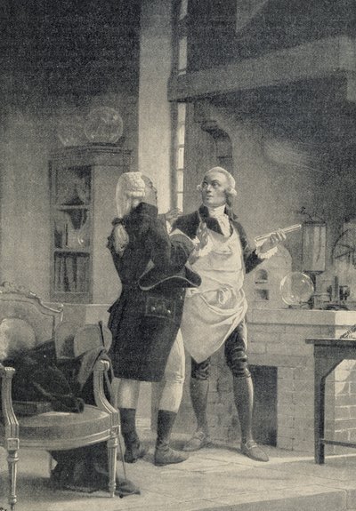 Berthollet na návštěvě Lavoisiera v laboratoři na Sorbonně – ve filmu „Vesmír a lidstvo““ od H. Kraemera od Unknown artist