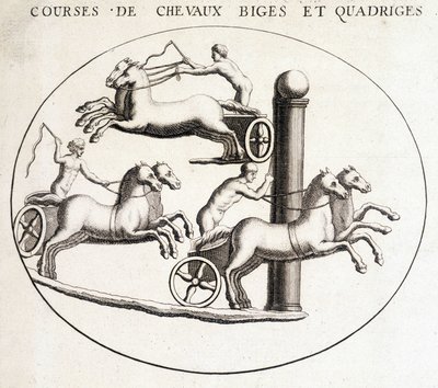 Dostihy Biges a Quadriges. 19. století rytina. od Unknown artist