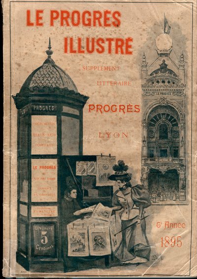 Vazba „Le Progres illustré““ literární přílohy o pokroku Lyonu z roku 1895 (Morrisův sloup) od Unknown artist