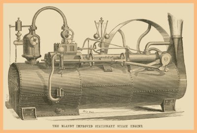 Zdokonalený stacionární parní stroj Blandy od Unknown Artist