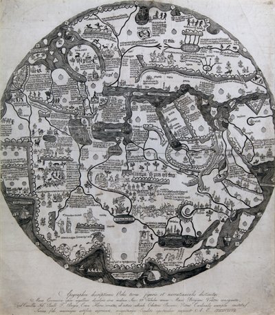 Borgia Mapa světa od Unknown Artist