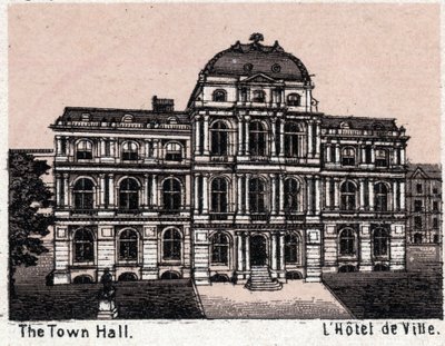 Boston, Spojené státy americké: pohled na radnici. v „“ Svět ilustruje 168 pohledů““ Nedatováno (konec 19. století) od Unknown artist