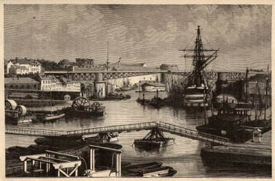 Brest - Vojenský přístav - Finistere - Bretaň - rytina "" PATRIE"" - PECTURESSE POPIS FRANCIE V 6 SVAZTECH LUCIEN HUARD - konec 19. století od Unknown artist