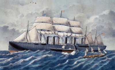 Britský parník Great Eastern od Unknown artist