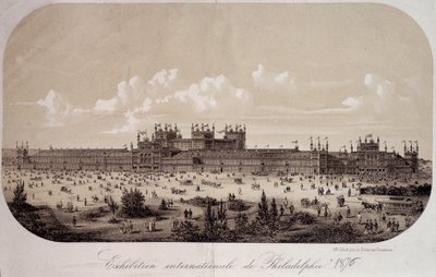 Budova připomíná sté výročí založení Spojených států (1776-1876) na Mezinárodní výstavě ve Filadelfii od Unknown artist