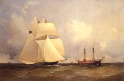 Cambria míjející Sandy Hook po Transatlantickém závodě, 1870 od Unknown