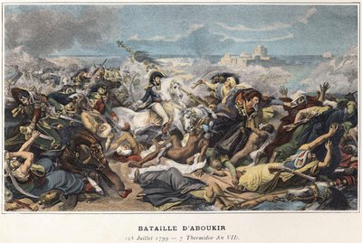 Kampaň (expedice) Egypta (1798-1801): Joachim Murat (1767-1815) během bitvy u Aboukiru, 25. července od Unknown artist