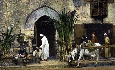 Prodejci třtinového cukru. Káhira. Egypt. Pohlednice z počátku 20. století. od Unknown Artist