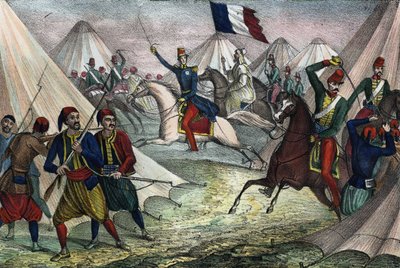 Zajetí Smalla z Abd-el-Kader v Alžírsku dne 16. května 1843 vévodou z Aumale. V “” Storia d