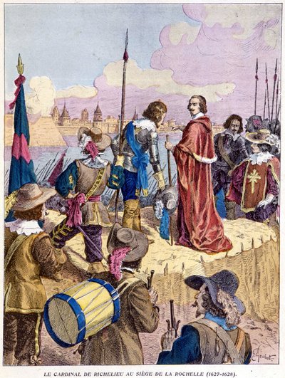 Kardinál Richelieu při obléhání La Rochelle (1627 - 1628) od Unknown artist