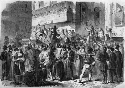 Římský karneval podle kresby Gierdziejewskiego v roce 1858. od Unknown artist