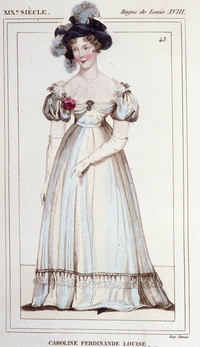 Caroline Ferdinande Louise z Neapole, vévodkyně z Berry (1798-1870). Manželka vévody z Berry. Rytina z roku 1830. od Unknown artist