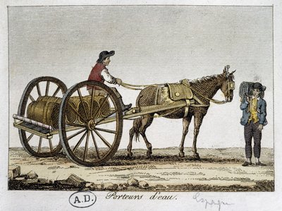 Vozík a nosič vody ve Španělsku - 19. století od Unknown artist