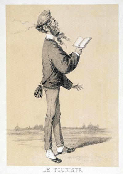 Karikatura anglického turisty kolem roku 1866. od Unknown artist