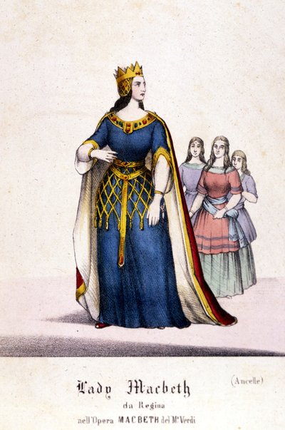 Postava Lady Macbeth v opeře „Macbeth““ od Giuseppe Verdiho (1813 - 1901) podle díla Williama Shakespeara. 1847. Rytina. od Unknown artist