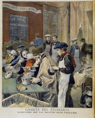Charita studentů, dílo Butte aux Cailles - v „“Le petit journal““ z 5. února od Unknown artist