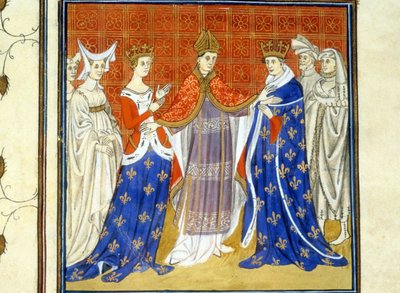 Karel IV. krásný a bílý Burgundsko - miniatura středověku (ref. 512, 345v): Žádost o povolení Městské knihovně v Toulouse (tel: 05 62 27 66 66) od Unknown artist