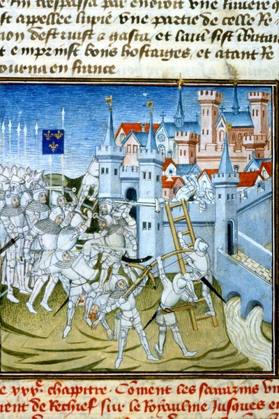 Charles Martel v Poitiers, 732 - miniatura 14. století (ref. 512, 074r) Žádost o povolení Městské knihovně v Toulouse (tel: 05 62 27 66 66) od Unknown artist