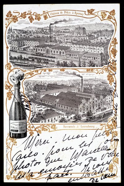 Chateau de Beijing v Epernay a pobočka Champagne "Mercier" v Lucembursku, počátek 20. století od Unknown Artist