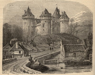 Chateau de Combourg - Ille-et-Vilaine Bretaň - rytina „“ PATRIE“ - PECTUREQUIREQUE POPIS FRANCIE V 6 SVAZTECH LUCIEN HUARD - konec 19. stol. od Unknown artist