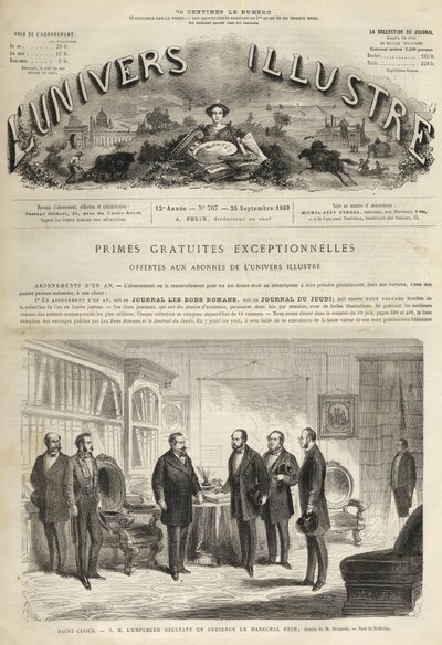Chateau de Saint-Cloud Napoleon III přijímá Juana Prima (španělský generál a státník) (Juan Prim od Unknown artist