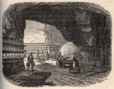Sýry - rokfortové sklepy - rytina "” PATRIE”” - PECTUREQUIREQUE POPIS FRANCIE V 6 SVAZTECH LUCIEN HUARD - konec 19. stol. od Unknown artist