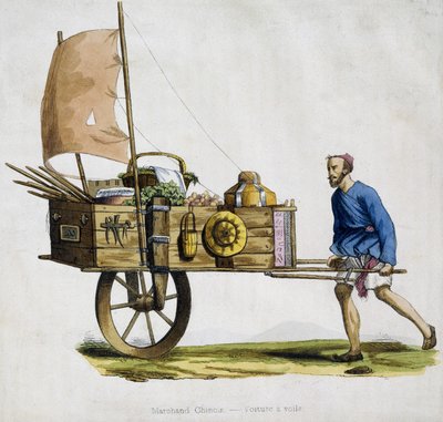 Čínský obchodník a jeho plachetnice od Unknown artist
