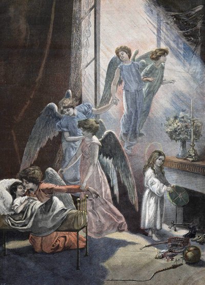 Vánoční snění dětské rytina 19. století od Unknown artist