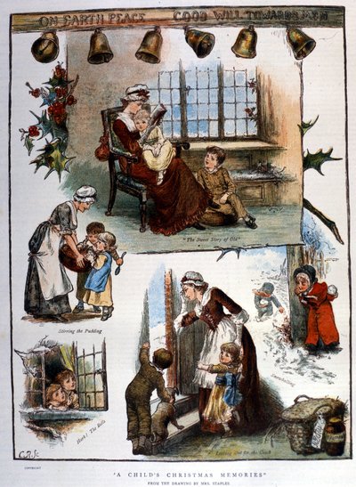 Vánoční vzpomínky, rytina od Unknown artist