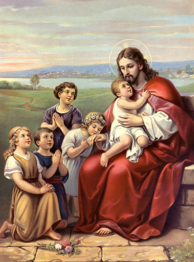 Chromolitografie konce 19. století představující život Kristův. od Unknown artist