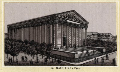 Kostel Madeleine v Paříži. od Unknown artist