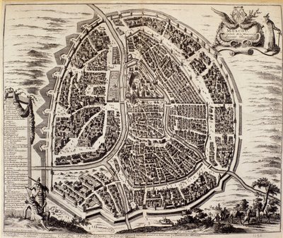 Mapa města Moskvy v 17. století. od Unknown artist