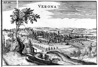 Mapa města Verona 16. od Unknown artist