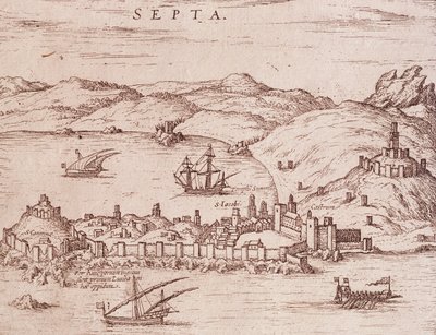 Město Septa (Ceuta) na počátku 17. století, rytina, Maroko od Unknown artist