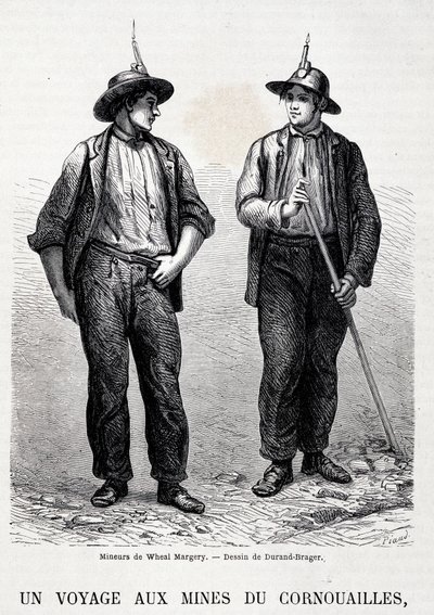 Uhelné doly v Anglii: 2 horníci z Wheal Margery, „Tour du Monde“ od Unknown artist
