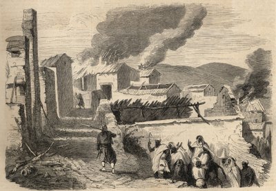 Conquete of Algeria: expedice do Velké Kabylie v roce 1857. Podání Beni-Yenni (Beni Yenni) podle kresby pana Amellera, velitele praporu na 1. Zouave. Rytina v „Le Monde illustrious““ z roku 1857. Soukromá sbírka. od Unknown artist